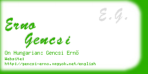 erno gencsi business card