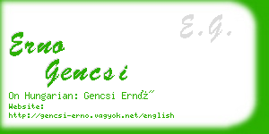 erno gencsi business card